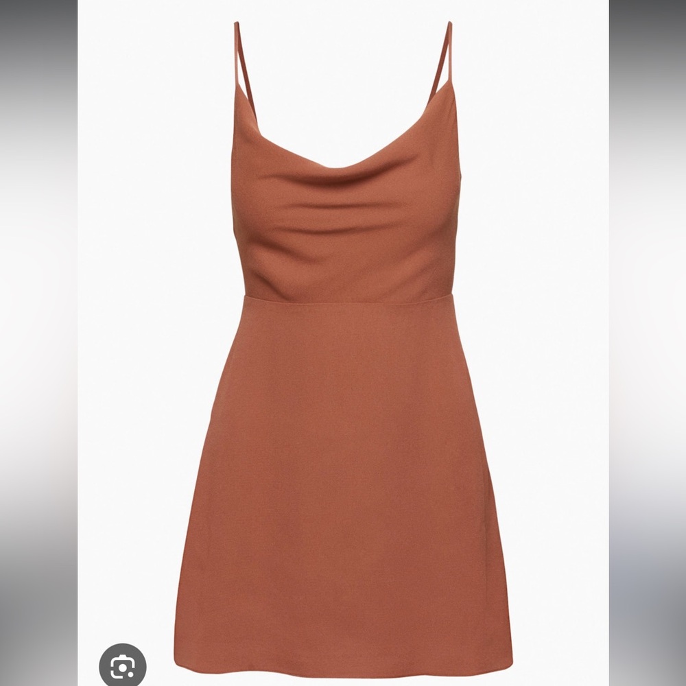 Aritzia Sunday Best Cowl Neck Mini Brown Dress | Spencer Mini Dress